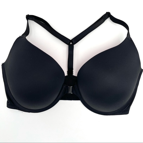 PINK Victoria's Secret Other - Victorias Secret Pink Push Up Front Close Racer Back Black Bra 34DD